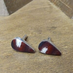 Silver and Brown Cufflinks